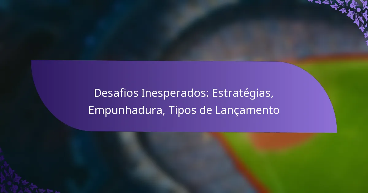 Desafios Inesperados: Estratégias, Empunhadura, Tipos de Lançamento