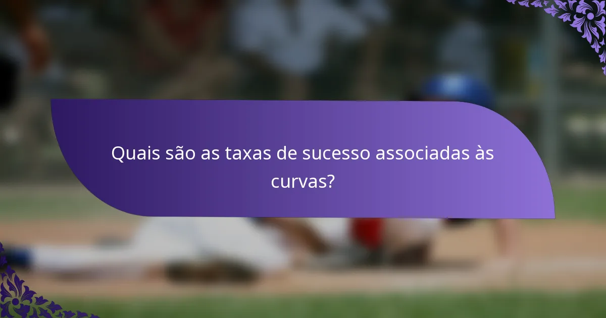 Quais são as taxas de sucesso associadas às curvas?